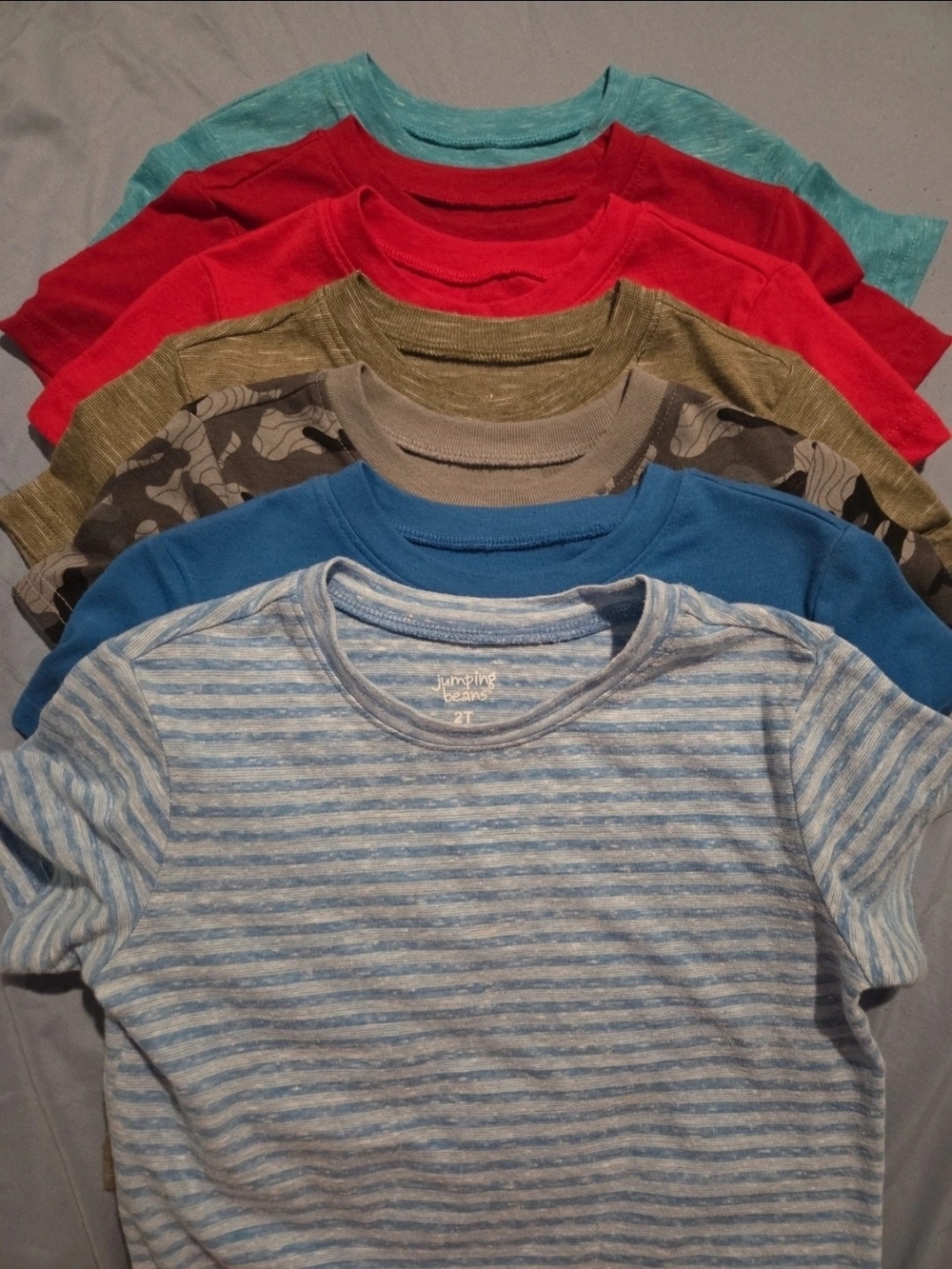 Jumping Beans Light Blue Striped Short-Sleeve Tee - 2T